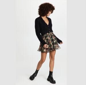 Alice and Olivia Floral Silk Mini skirt  Size 8
